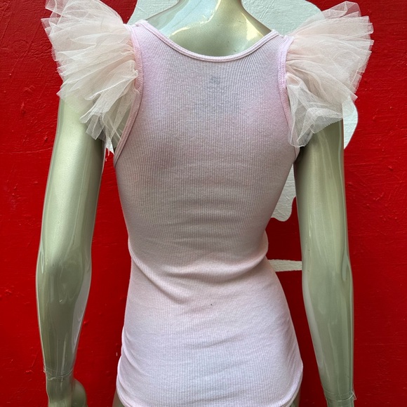 BLONDIE inspired 80s singer distressed rocking ribbed graffiti soft tank top S - Picture 6 of 17